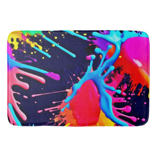Electric Splashes of Vivid Colours Bath Mat
