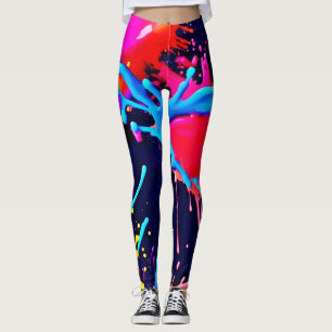 Electric Splashes of Vivid Colours Leggings