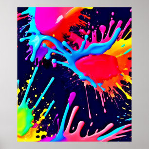 Electric Splashes of Vivid Colours Poster
