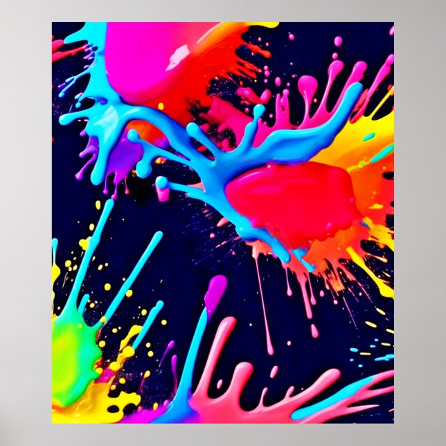 Electric Splashes of Vivid Colours Poster (Front)