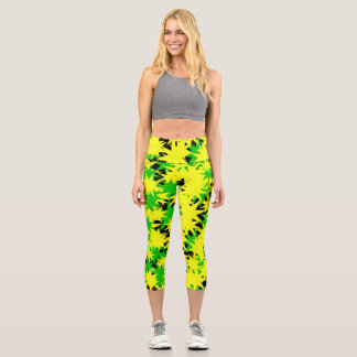 Electric Starburst  Capri Leggings