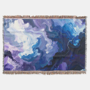 Electric Storm Abstract Throw Blanket