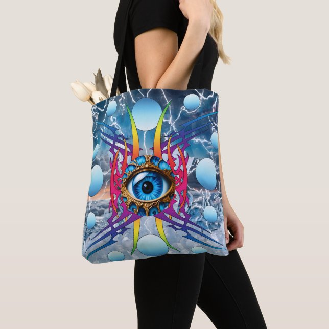 Electric Storm Tote Bag (Close Up)