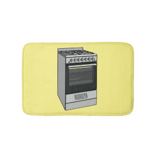 Electric stove cartoon illustration bath mat