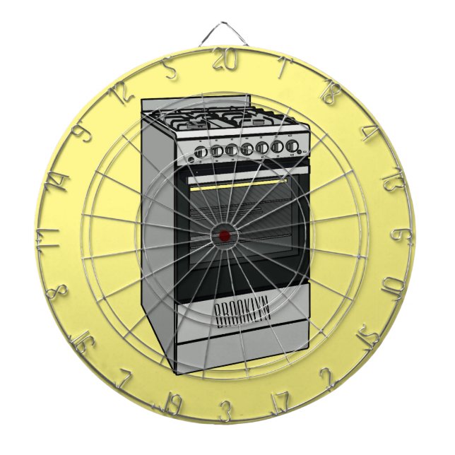 Electric stove cartoon illustration dartboard (Front)