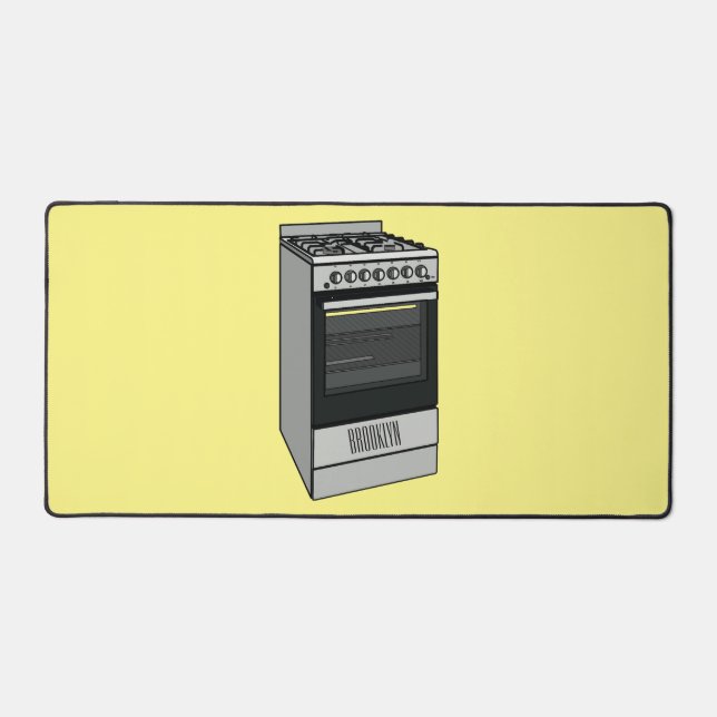 Electric stove cartoon illustration desk mat (Front)