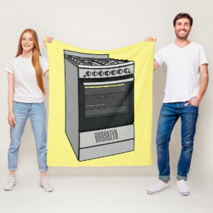 Electric stove cartoon illustration fleece blanket