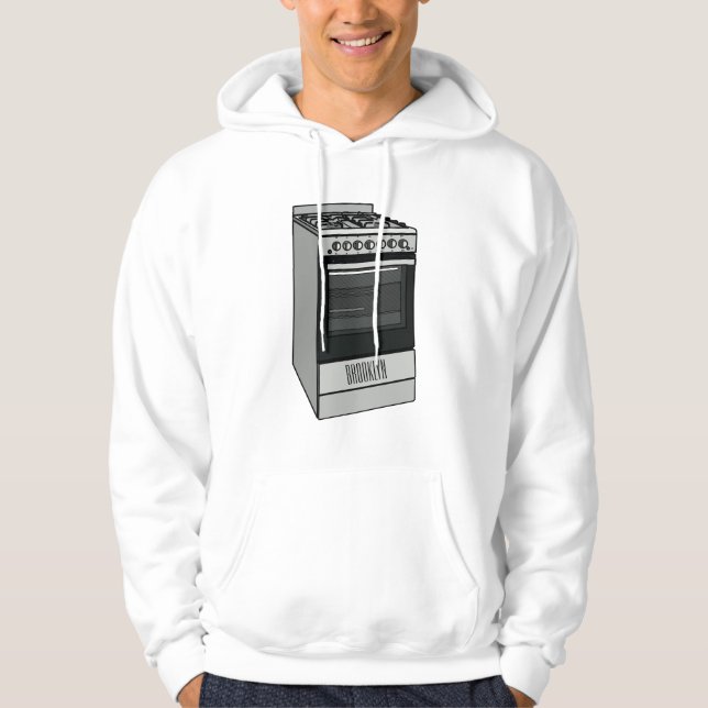 Electric stove cartoon illustration hoodie (Front)
