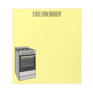 Electric stove cartoon illustration notepad