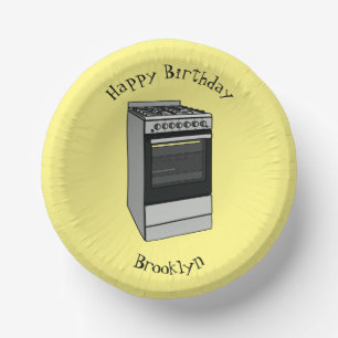 Electric stove cartoon illustration paper plate