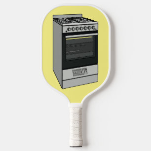 Electric stove cartoon illustration pickleball paddle