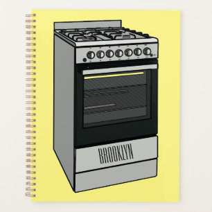 Electric stove cartoon illustration planner