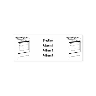 Electric stove cartoon illustration rubber stamp
