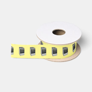 Electric stove cartoon illustration satin ribbon
