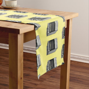 Electric stove cartoon illustration short table runner