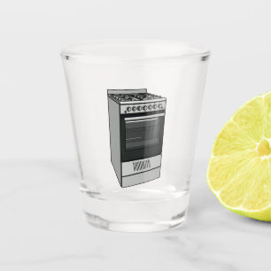 Electric stove cartoon illustration shot glass