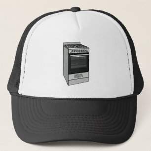 Electric stove cartoon illustration trucker hat