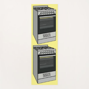 Electric stove cartoon illustration yoga mat