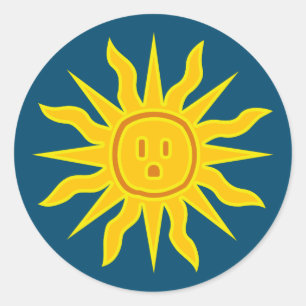 Electric Sun Classic Round Sticker