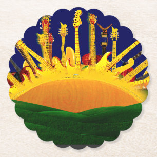 ELECTRIC SUNSET! PAPER COASTER