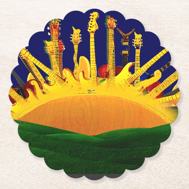 ELECTRIC SUNSET! PAPER COASTER (Front)