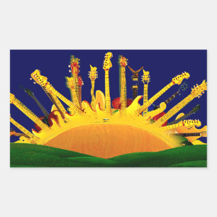 ELECTRIC SUNSET! RECTANGULAR STICKER