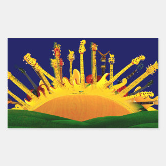 ELECTRIC SUNSET! RECTANGULAR STICKER