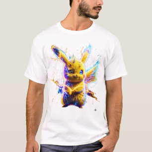 Electric Surge Pikachu - Hyper-Realistic Neon Thun T-Shirt