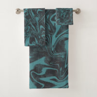Electric Teal Blue Marble Swirl