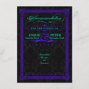 Electric Teal & Purple Poster Style Accommodations Enclosure Card