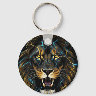 Electric Thunder Lion Soccer Ball Key Ring
