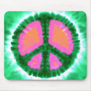 Electric Tie-Dye Peace Sign Mouse Pad