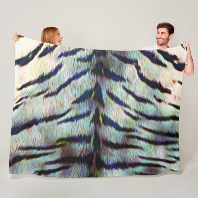 Electric Tiger Skin Print Fleece Blanket (In Situ)