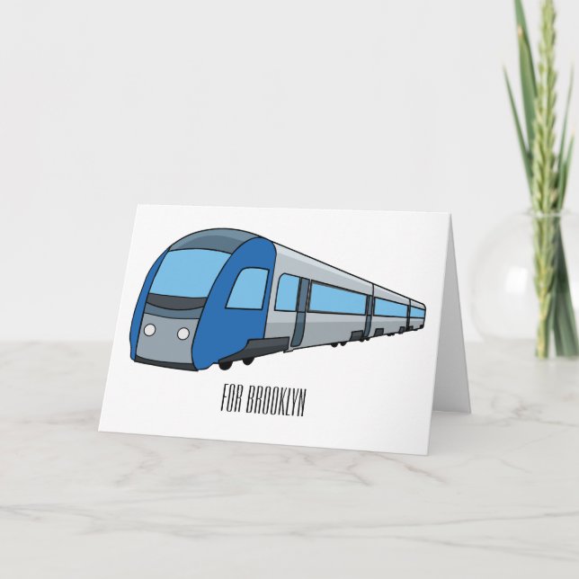 Electric train cartoon illustration  card (Front)