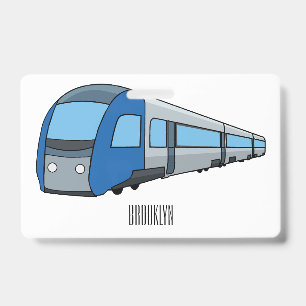 Electric train cartoon illustration ID badge