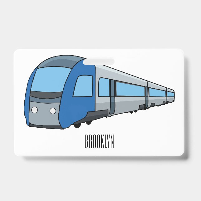 Electric train cartoon illustration ID badge (Front)