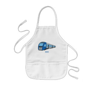 Electric train cartoon illustration kids apron