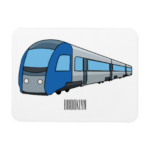 Electric train cartoon illustration magnet