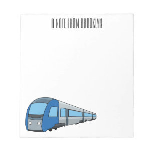 Electric train cartoon illustration notepad