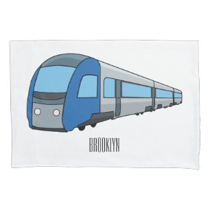 Electric train cartoon illustration pillowcase