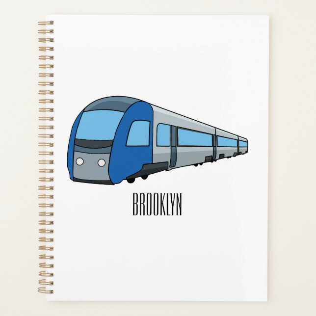 Electric train cartoon illustration  planner (Front)