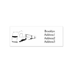 Electric train cartoon illustration rubber stamp