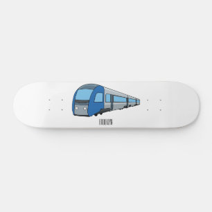 Electric train cartoon illustration  skateboard
