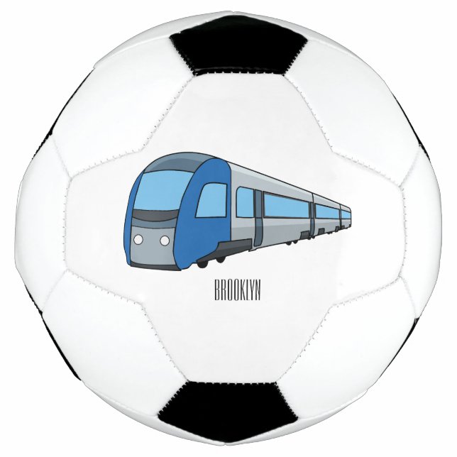 Electric train cartoon illustration  soccer ball (Front)