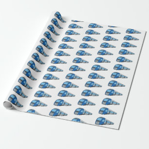 Electric train cartoon illustration wrapping paper