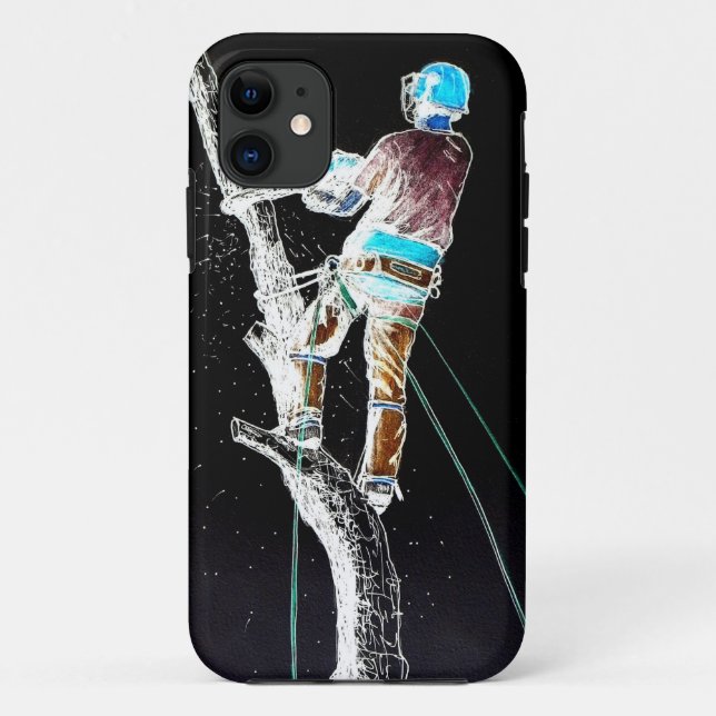 Electric  Tree Surgeon Arborist chainsaw Case-Mate iPhone Case (Back)
