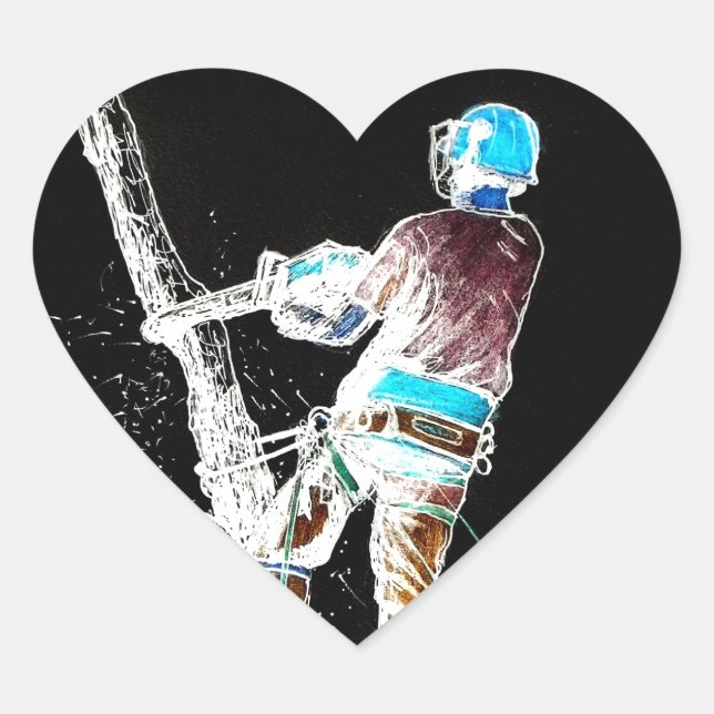 Electric  Tree Surgeon Arborist chainsaw Heart Sticker (Front)
