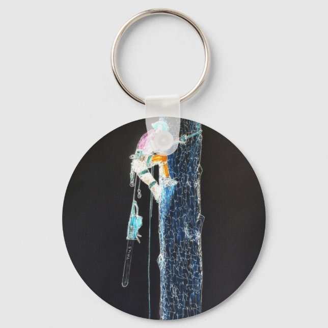 Electric  Tree Surgeon Arborist chainsaw Key Ring (Front)