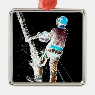 Electric  Tree Surgeon Arborist chainsaw Metal Ornament