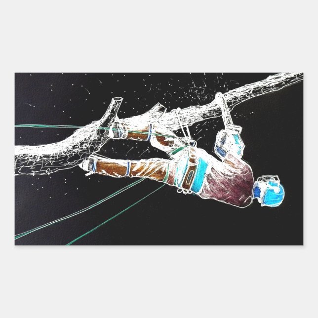 Electric  Tree Surgeon Arborist chainsaw Rectangular Sticker (Front)